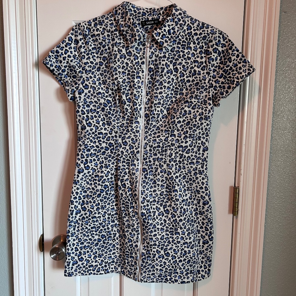 Leopard print mini dress